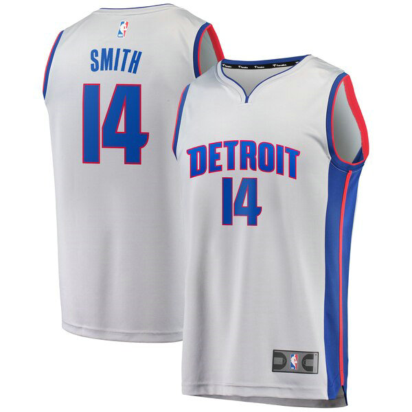 Camiseta Ish Smith 14 Detroit Pistons Statement Edition Gris Hombre